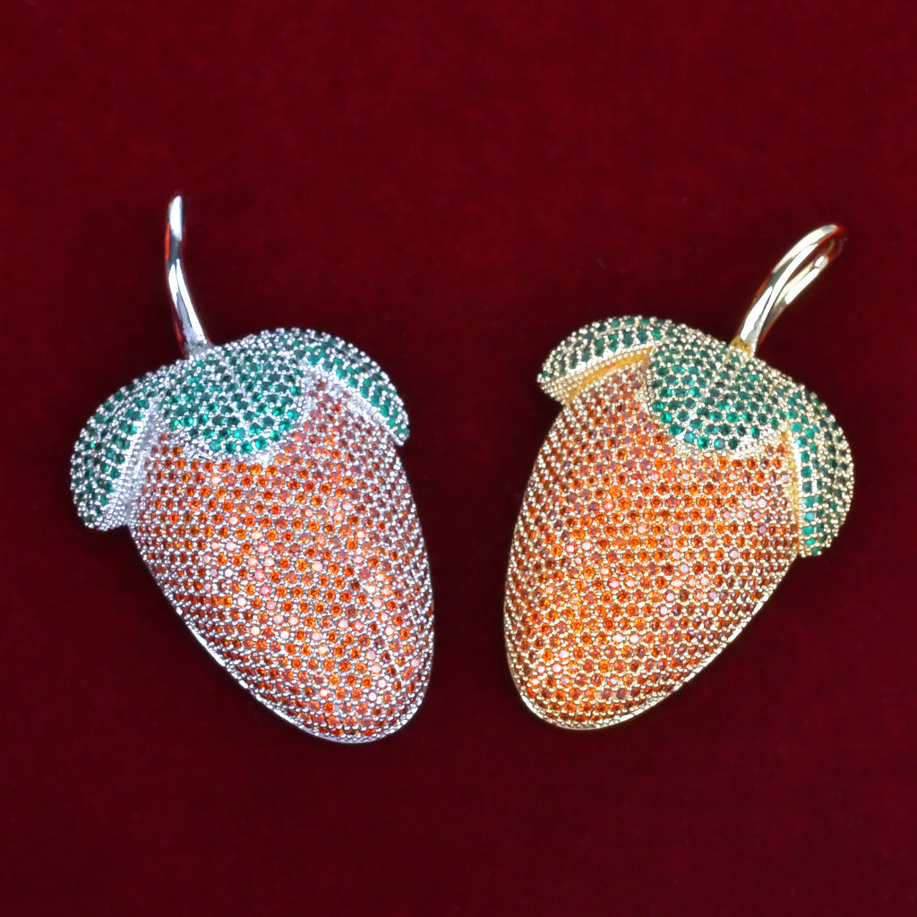 Strawberry Shaped Pendant Necklace for Women Hip Hop Rock Street Jewelry