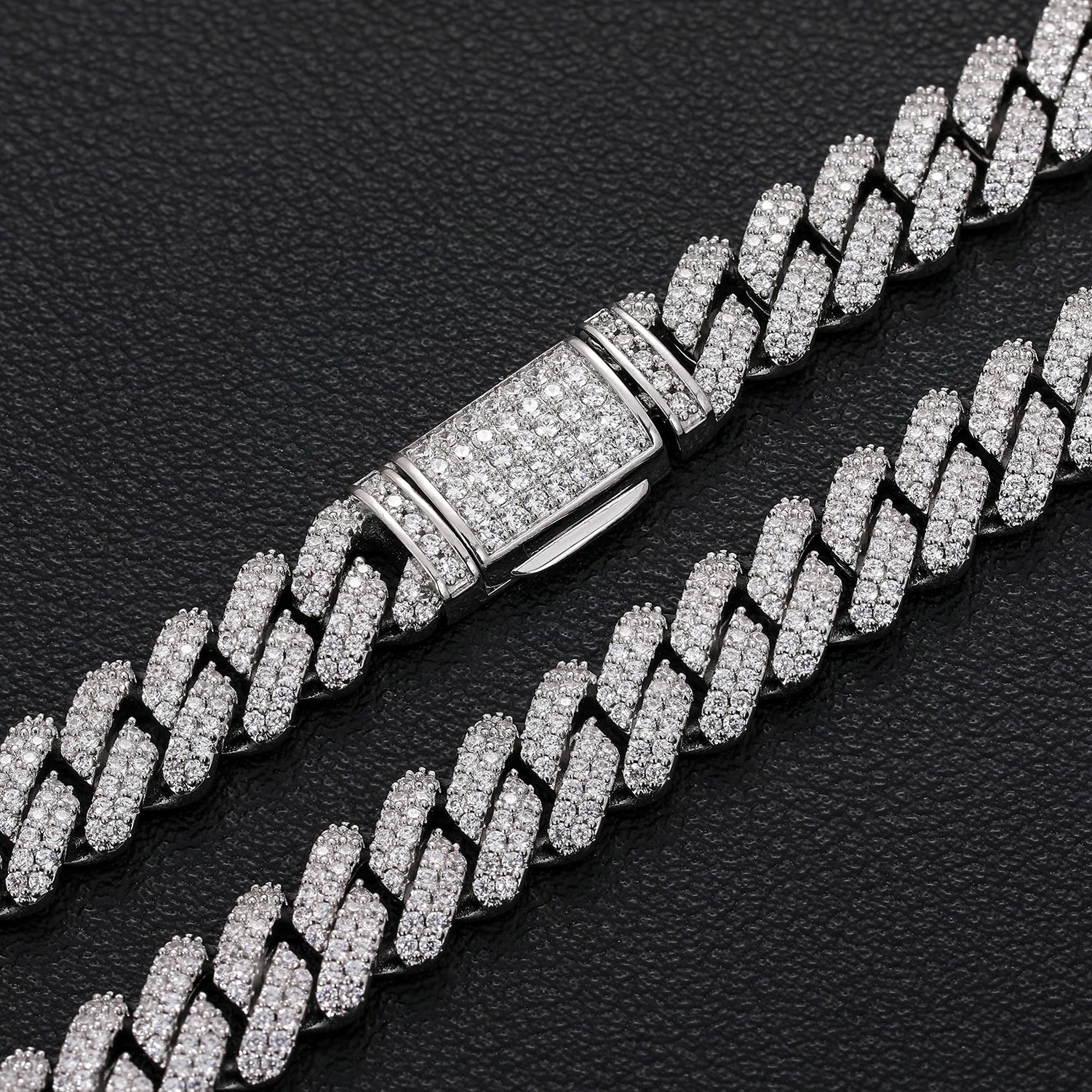 9mm 2 Row Crystal Micro Pave Iced Out CZ Miami Curb Cuban Link Necklaces Chains Bling Jewelry Fashion Hip Hop For Women Men Gift