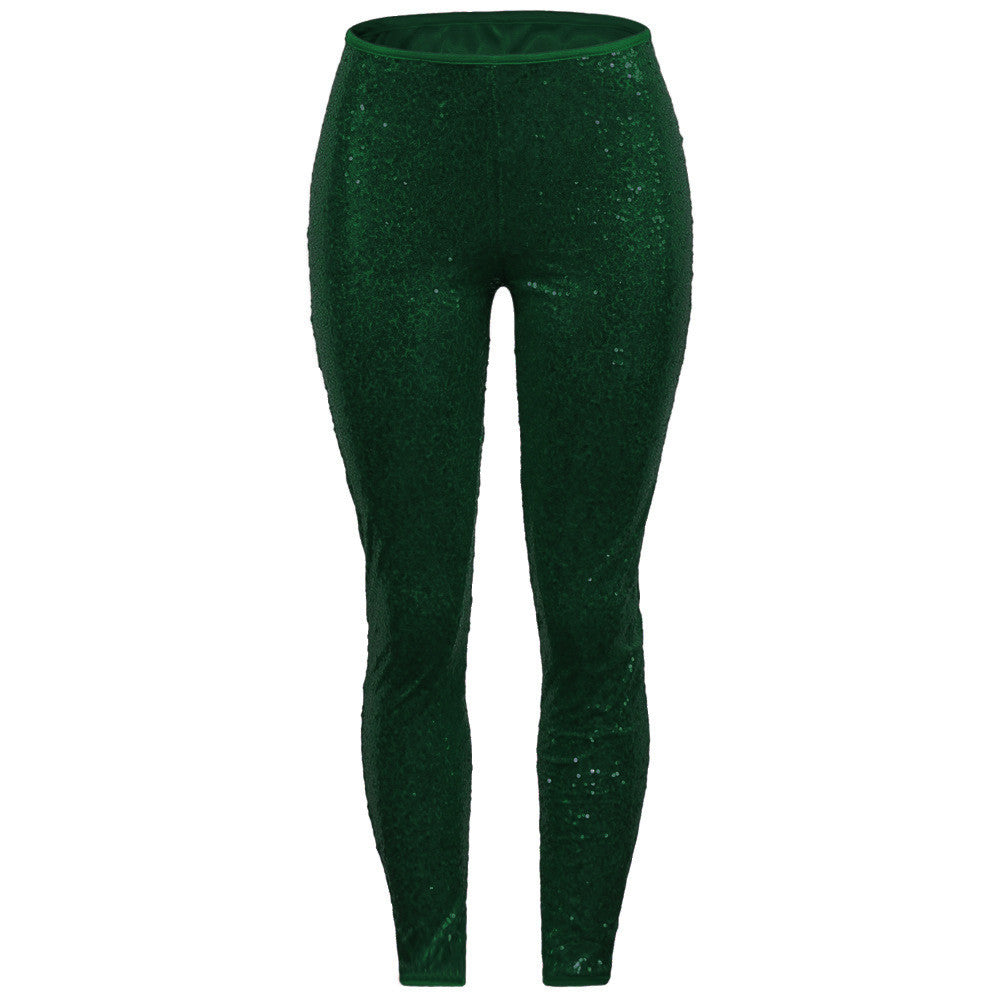 Women's Skinny Leggings Fashoin Sequined Stitching Trousers Party Clubwear Leggins slim  Hip Lifting Long Pants Lady Streetwear