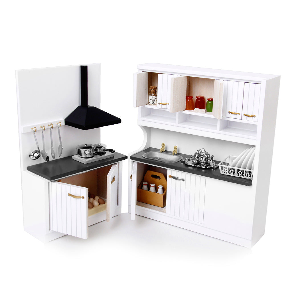 Miniature 1/12 Dollhouse Kitchen Set Dining Room Furniture Kit