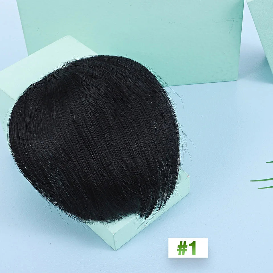 S-noilite 8g Natural Hair Bangs Fringe Human Hair Bangs Wig Human Hair Clip in Extensions Irregular Fringe Hairpiece For Women