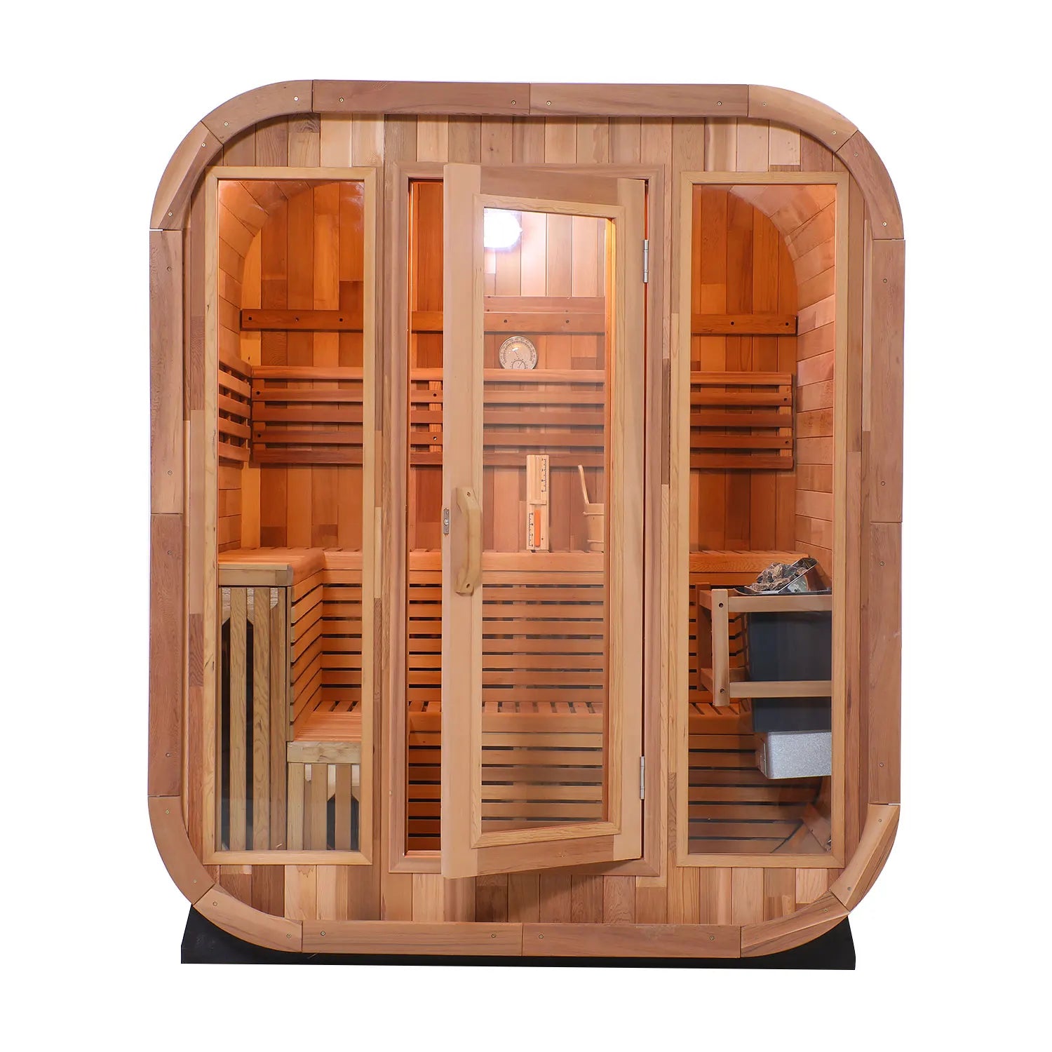 The Best Selling Outdoor Cube Sauna Red Cedar Solid Wood Steam Room for Comfortable and Secure Sauna Experience