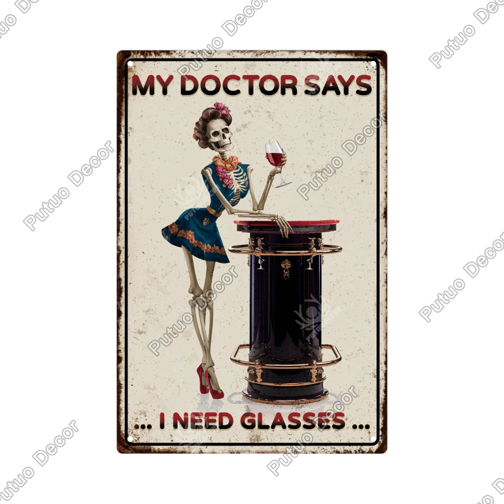 Funny Beer Metal Sign Plaque Vintage Pub Tin Wall Decor Several Styles, for Bar Man Cave Hand Painted Technique US Warehouse