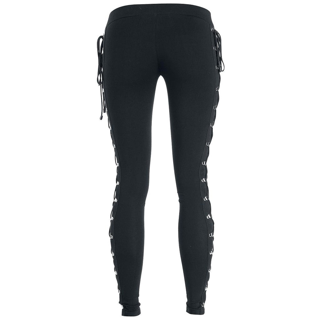 Gothic Leggings Black Vintage Women Punk Lace Up Bottoms Steampunk Pants Leggins Mujer Women Long Pencil Pants Trousers лосины