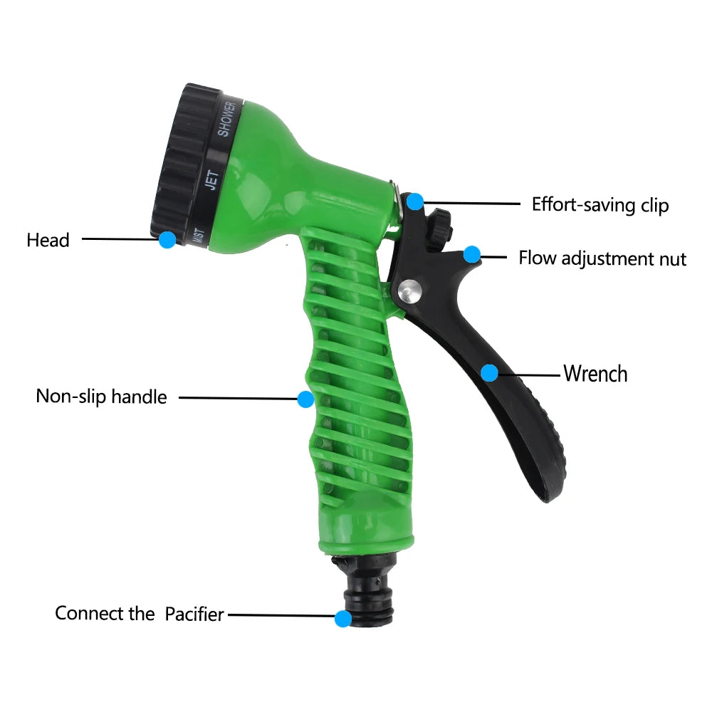 Rotary Water Spray Gun Garden Watering Sprinkle Irrigation Tool Car Washer Adjustable High-Pressure Variable Flow Control