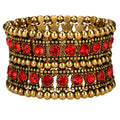 Multilayer stretch cuff bracelet women crystal wedding bridal jewelry gold silver color with crystal B22 wholesale dropshipping