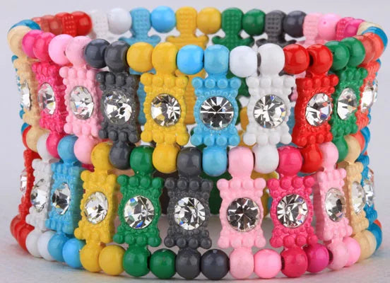 Multilayer stretch cuff bracelet women crystal wedding bridal jewelry gold silver color with crystal B22 wholesale dropshipping