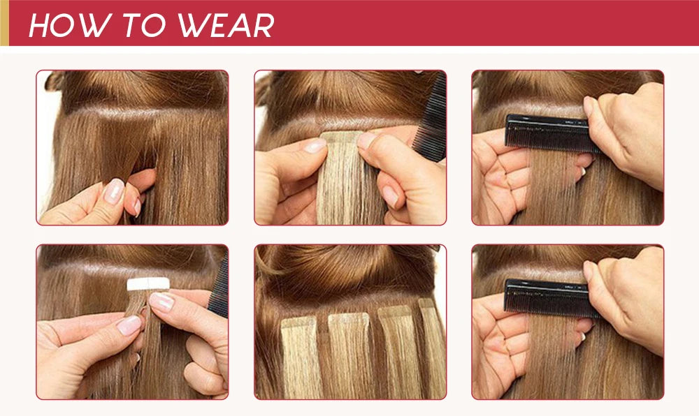Moresoo Blonde Tape in Hair Extensions Bleach Blonde 100% Real Human Hair Extensions Natural Straight Brazilian Hair Tape ins
