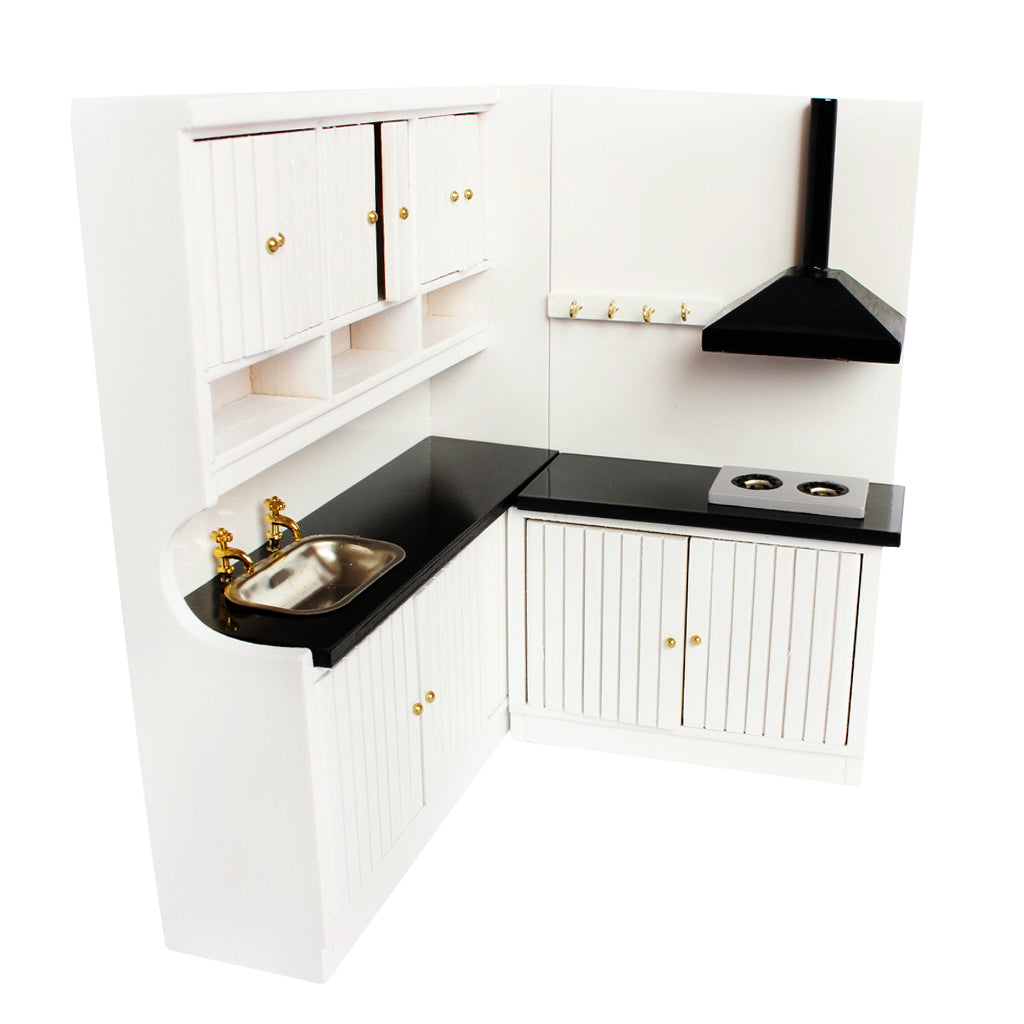 Miniature 1/12 Dollhouse Kitchen Set Dining Room Furniture Kit