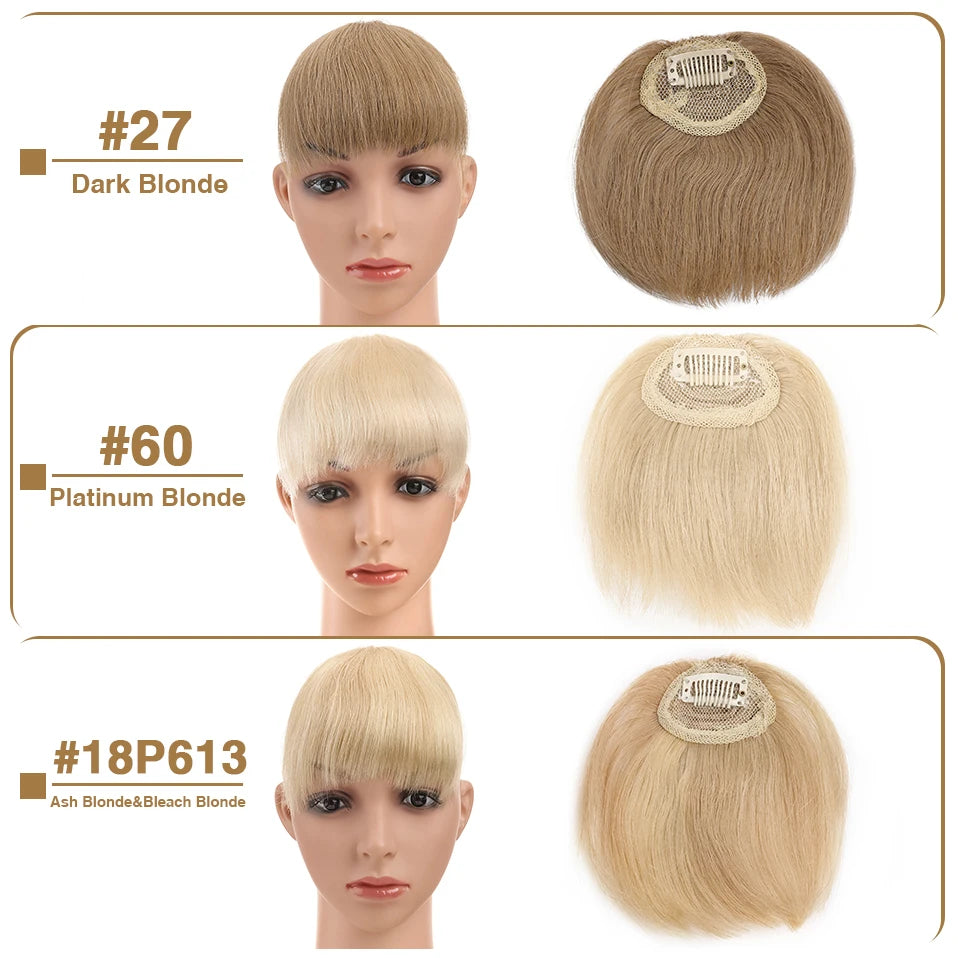 S-noilite 8g Natural Hair Bangs Fringe Human Hair Bangs Wig Human Hair Clip in Extensions Irregular Fringe Hairpiece For Women