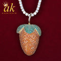 Strawberry Shaped Pendant Necklace for Women Hip Hop Rock Street Jewelry