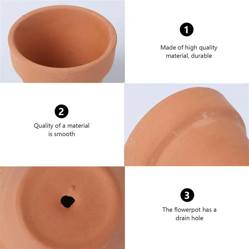 10Pcs 4.5x4cm Small Mini Terracotta Pot Clay Favours Ceramic Pottery Flower Pots Great For Decors Crafts