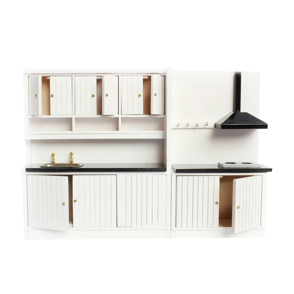 Miniature 1/12 Dollhouse Kitchen Set Dining Room Furniture Kit