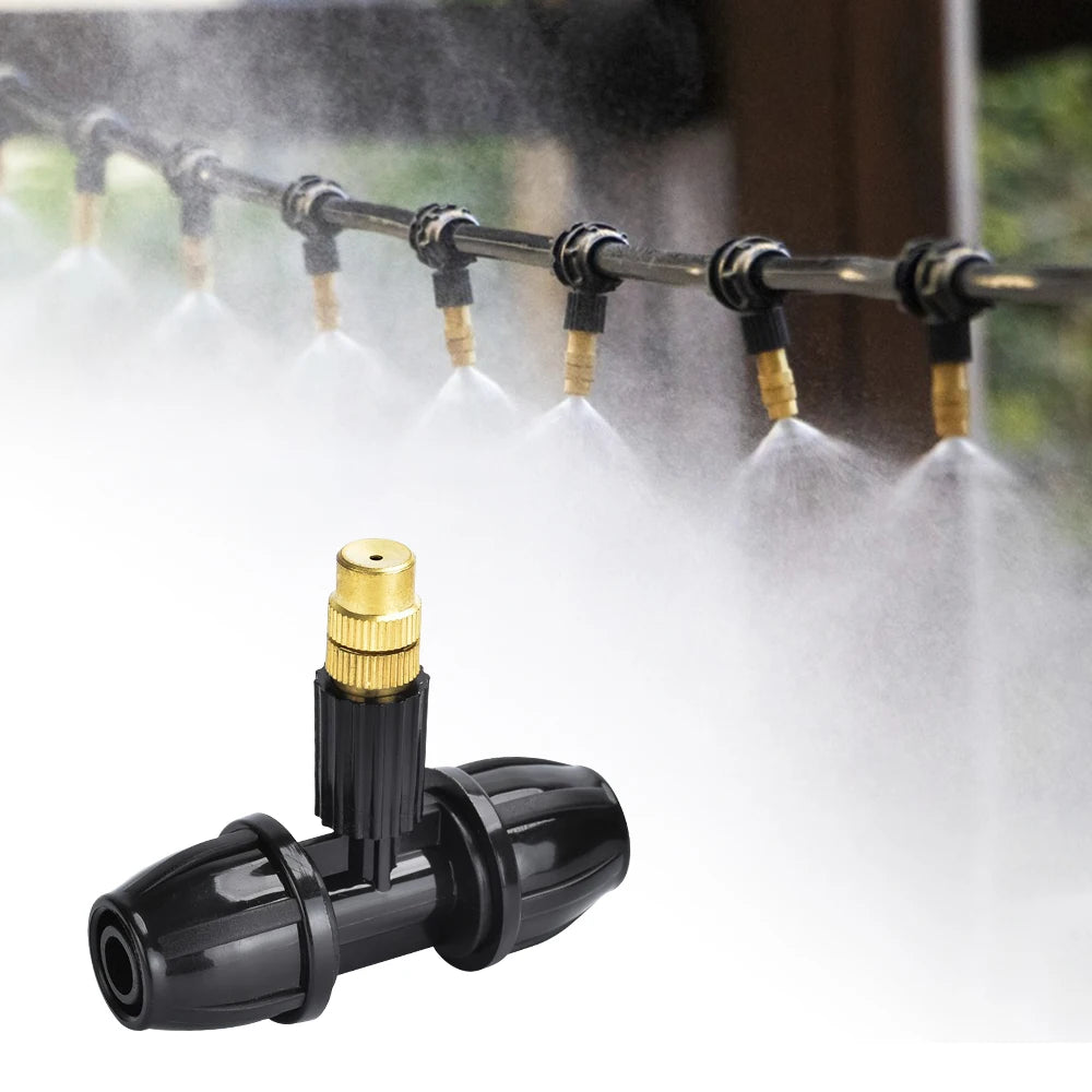 10Pcs Outdoor Misting Cooling System Garden Irrigation Watering Brass Atomizer Nozzles for Patio Greenhouse