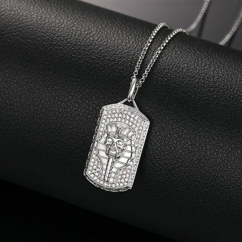 Streamline Tag With Pave Moissanite Diamonds Tag Pendant Real 925 Sterling Silver For Women Men Fine Jewelry Accessories Gift