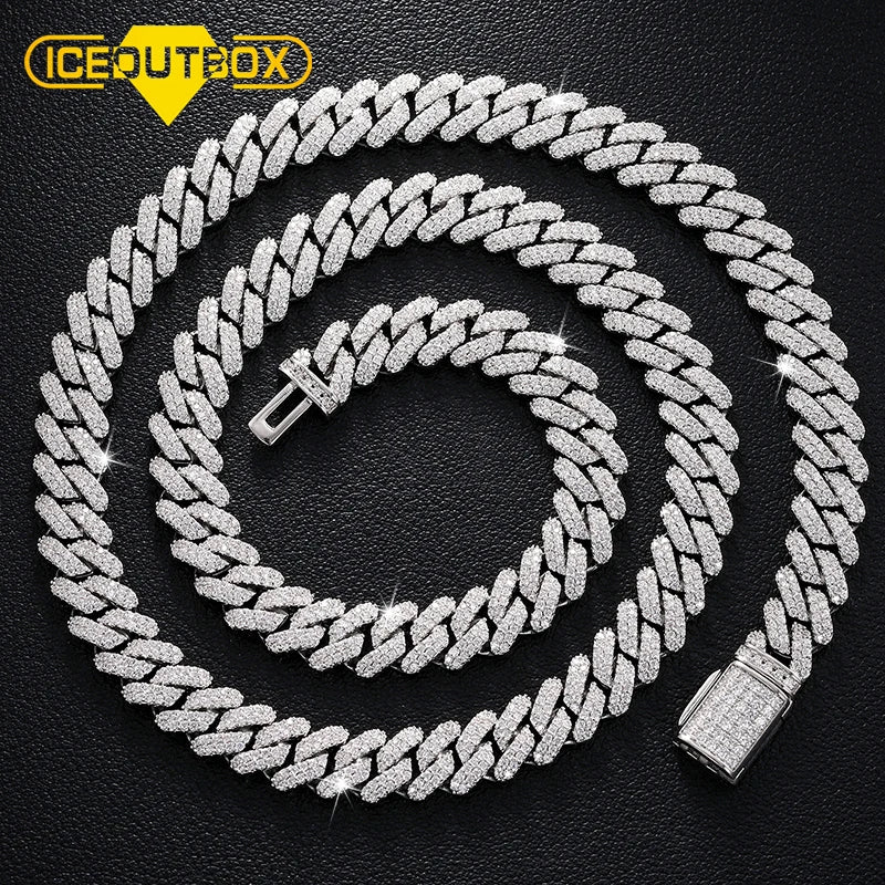9mm 2 Row Crystal Micro Pave Iced Out CZ Miami Curb Cuban Link Necklaces Chains Bling Jewelry Fashion Hip Hop For Women Men Gift