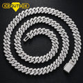 9mm 2 Row Crystal Micro Pave Iced Out CZ Miami Curb Cuban Link Necklaces Chains Bling Jewelry Fashion Hip Hop For Women Men Gift