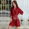 Uas Local Stock Luxury 100 Polyester Girls Red Beautiful Elegant Nightgowns Night Dress