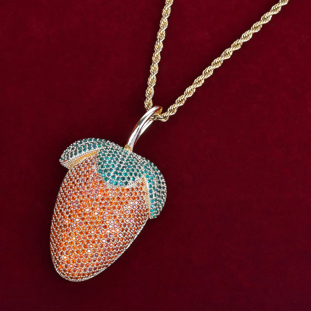 Strawberry Shaped Pendant Necklace for Women Hip Hop Rock Street Jewelry