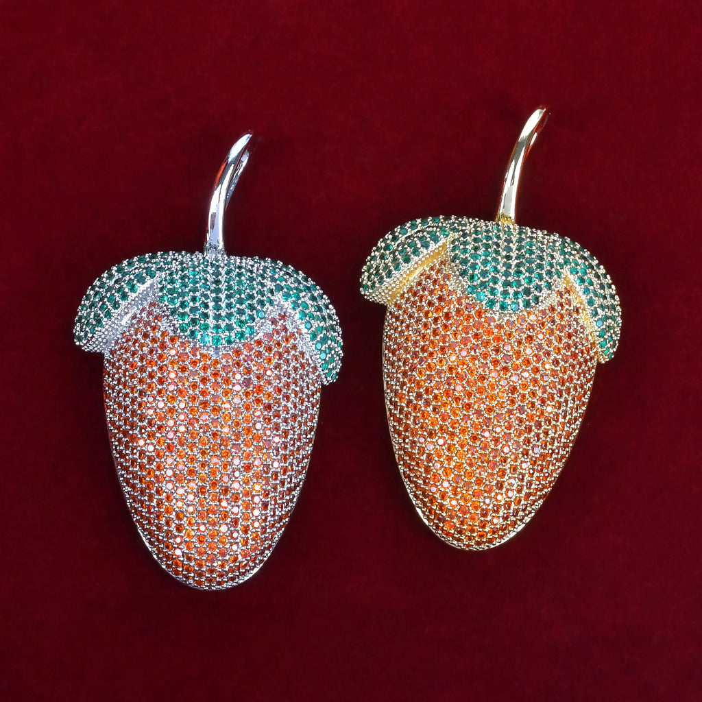 Strawberry Shaped Pendant Necklace for Women Hip Hop Rock Street Jewelry