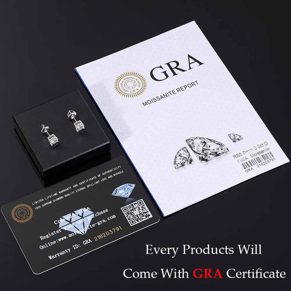 Tiny D VVS Black White Moissanite 925 Sterling Silver Fashion Lightning Stud Earrings Women Exquisite Student Girlfriend Jewelry