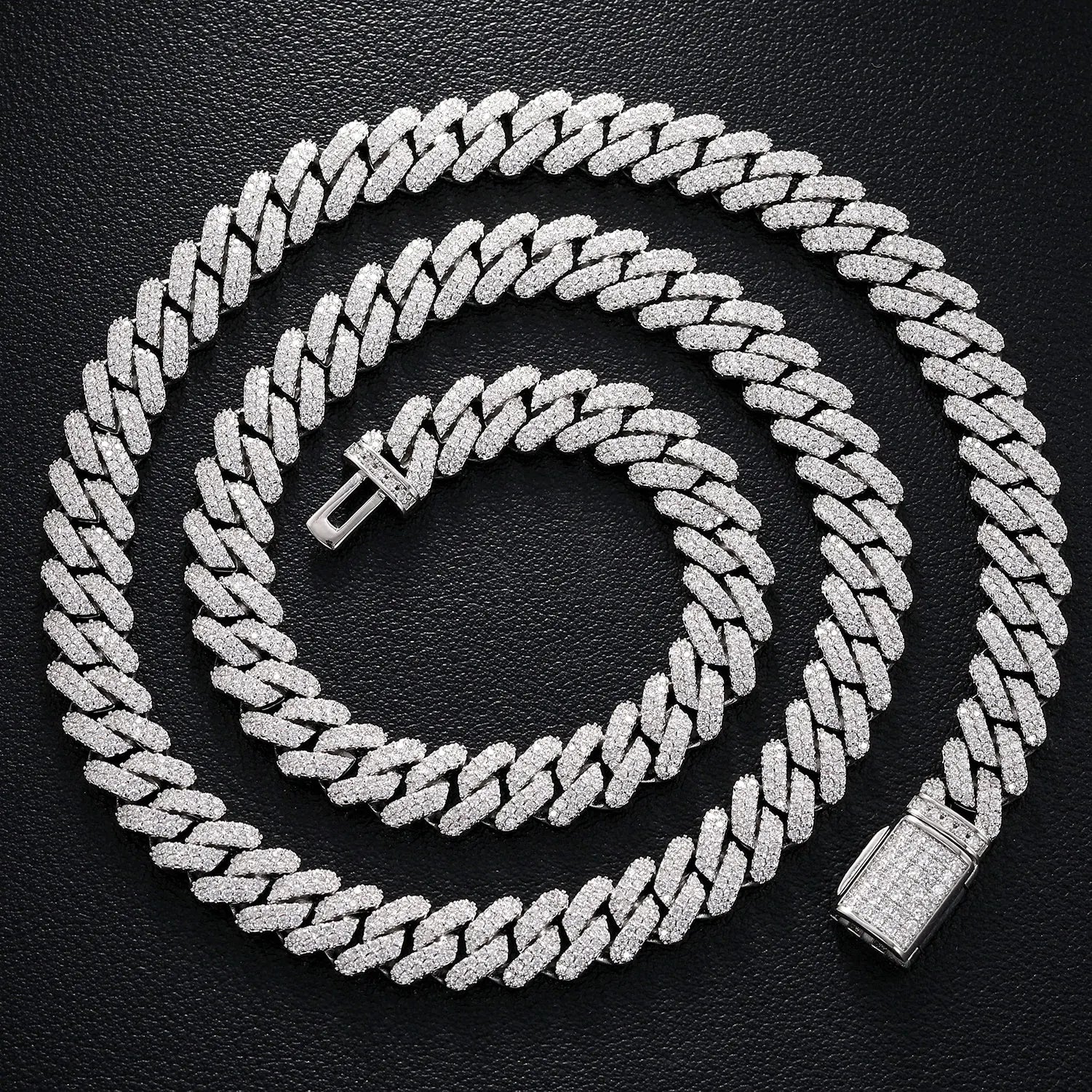 9mm 2 Row Crystal Micro Pave Iced Out CZ Miami Curb Cuban Link Necklaces Chains Bling Jewelry Fashion Hip Hop For Women Men Gift