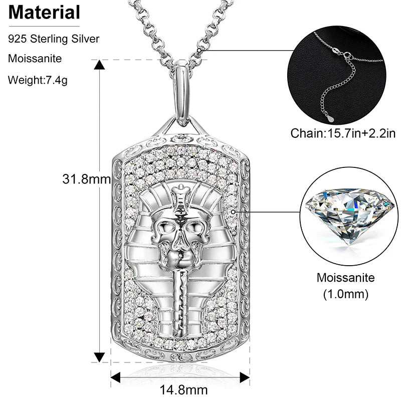 Streamline Tag With Pave Moissanite Diamonds Tag Pendant Real 925 Sterling Silver For Women Men Fine Jewelry Accessories Gift