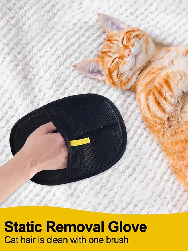 Pet Hair Removal Tool Reusable Static Removal Gloves, Double-Sided Grooming Gloves for Pets, Removes Pet Fur Hair for Carpets