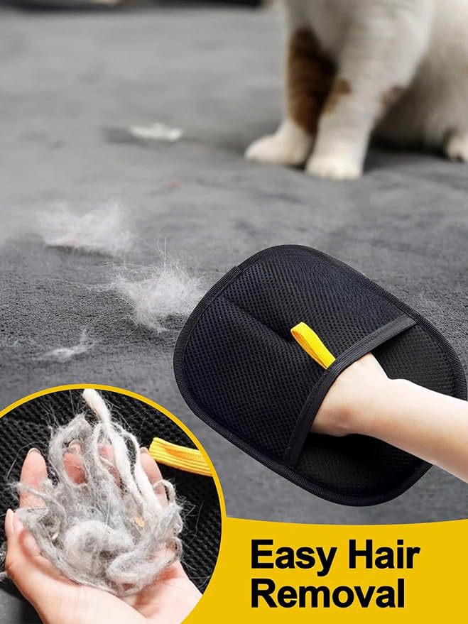 Pet Hair Removal Tool Reusable Static Removal Gloves, Double-Sided Grooming Gloves for Pets, Removes Pet Fur Hair for Carpets