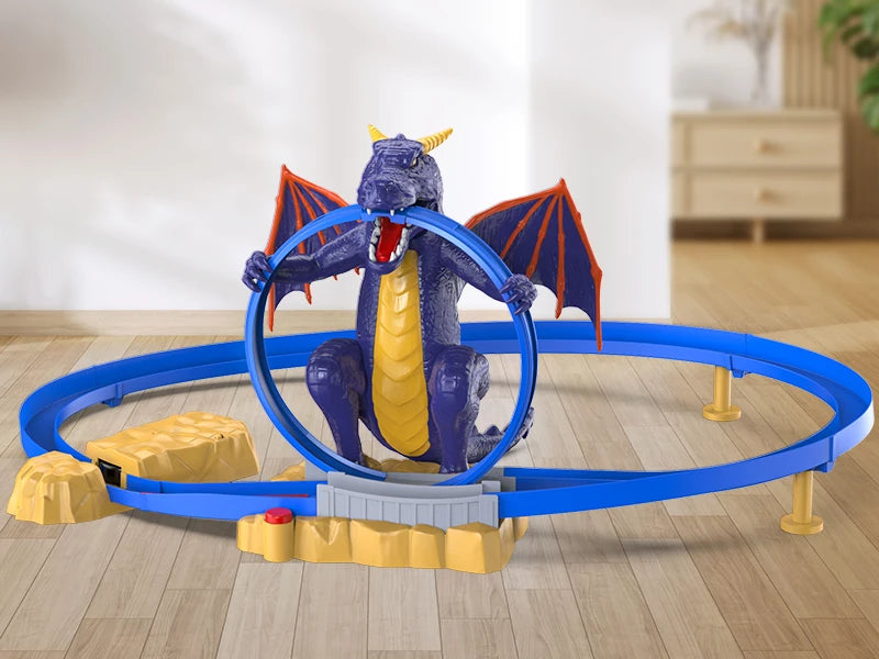 VATOS Dragon Fury Track Cars Set Toy Christmas Gift Dragon Bite The Car Spray Tracks Racing Car Indoor Game 2 Players Kids Boys