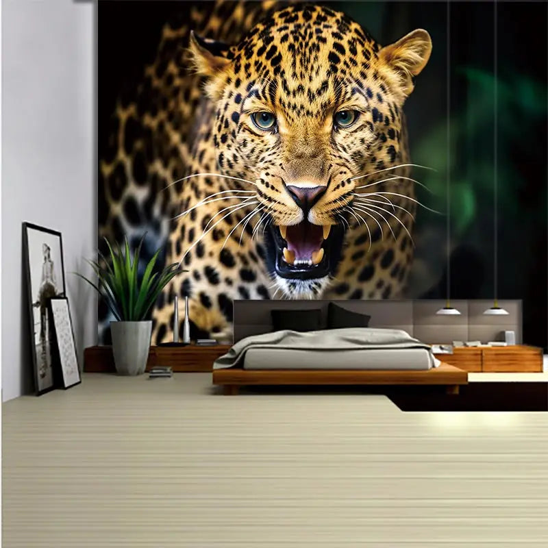 Animal Leopard Waterfall Tapestry Wall Art Floral  Wall Hanging Home House  Bedroom Decor For 2023 Tapiz Y2k Arazzi