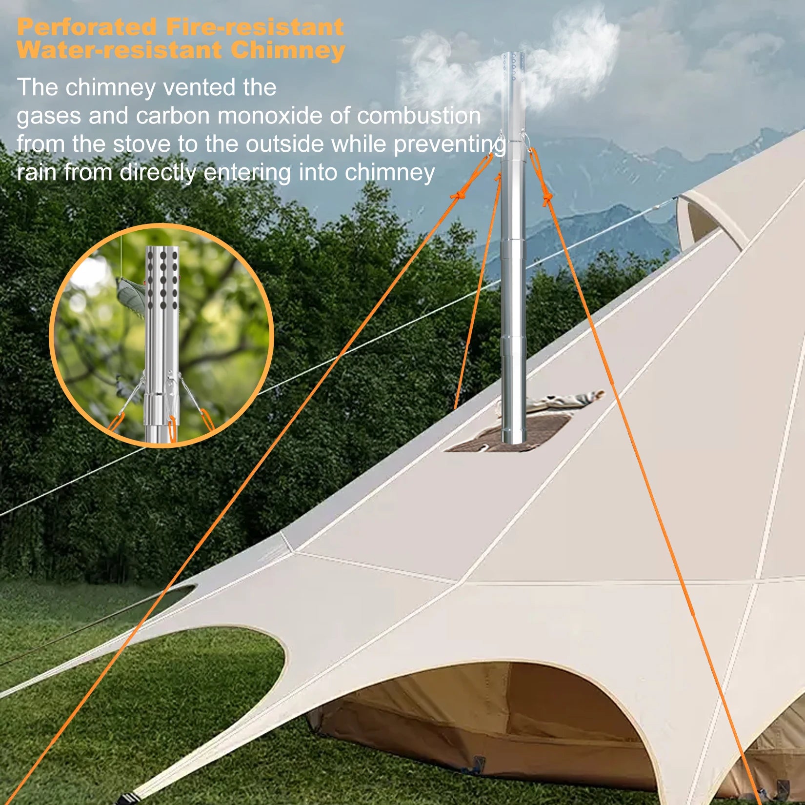 Wisfor Portable Hot Tent Stove,Wood Burning Stove for Camping, Tent Stove With View Glass, Large Stainless Steel Camping Stove
