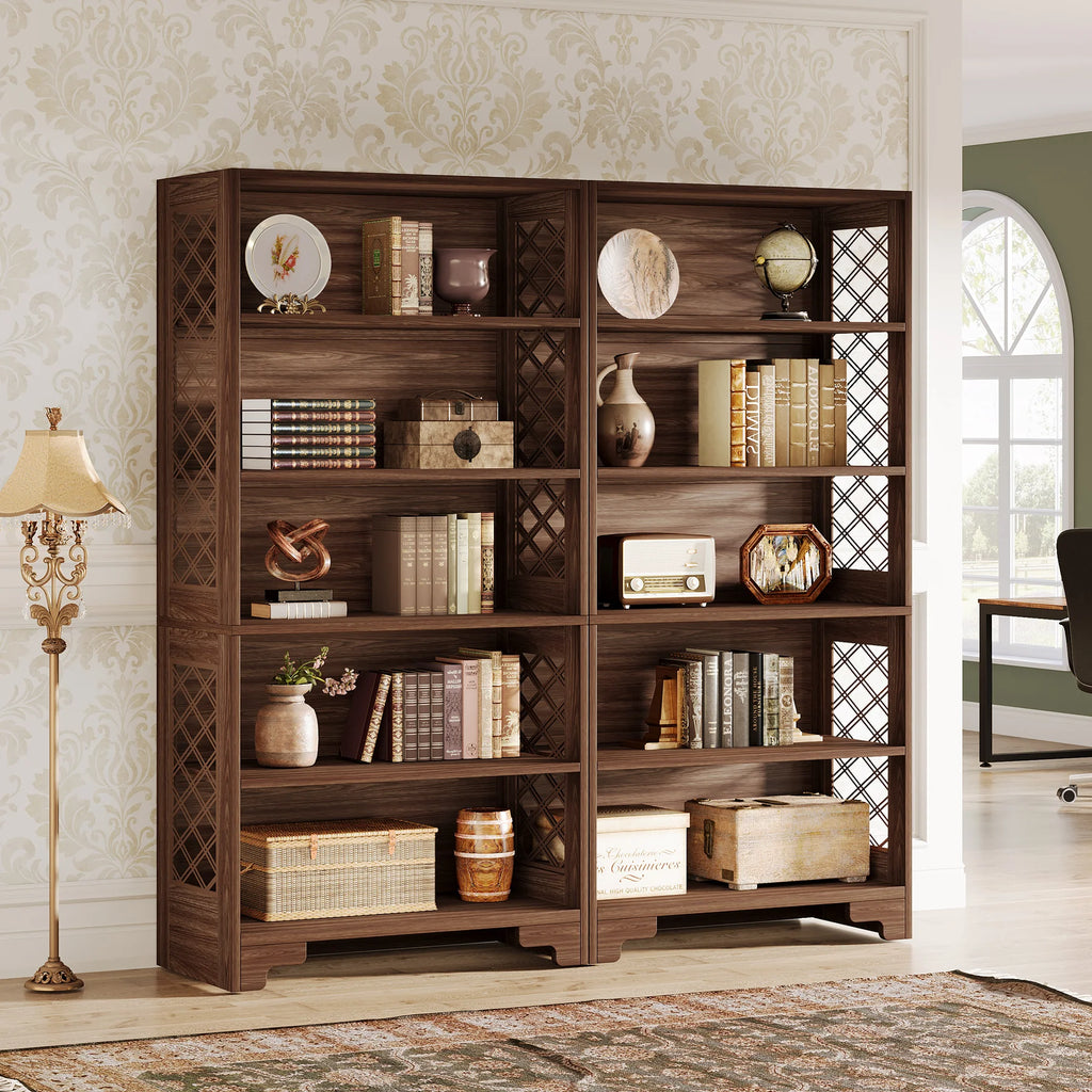 Tribesigns 6-Tier Bookcase, 71 Inches Industrial Bookshelves and Bookcases, Floor Standing 5 Shelf Display Storage Shelves