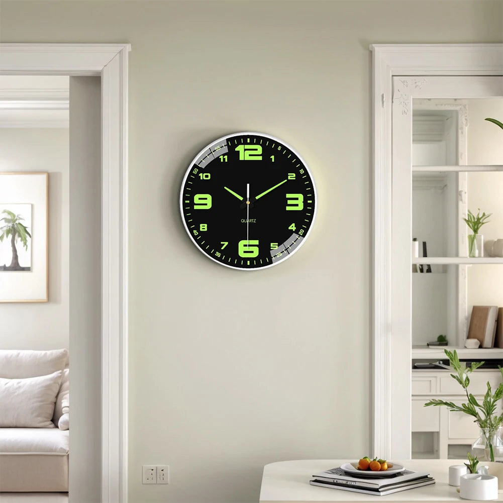 8Inch Silent Non-Ticking Wall Clocks Battery Operated Silent Light Up Wall Clocks for Living Room Bedroom Kitchen Bathroom Decor