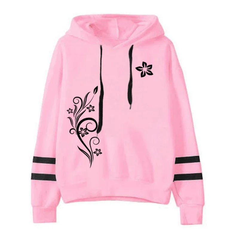 New in Womens Tracksuit Vintage Pattern Printing Sweatshirt Pants Set and Single Pcs Stripe Hoodies Casual Womens Clothing 2025