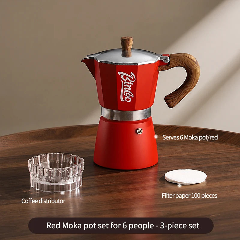 Bincoo Mocha Moka Coffee Pot Aluminum Espresso Maker Italian Coffee Professional Home Barista Accessories Coffee Tools 300ml