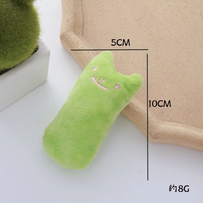 Pet Thumb Expressions Interactive Plush Cat Toy, Paper Chewing Teeth Grinding Anti Bite Toy, Contains Catgrass and Catnip