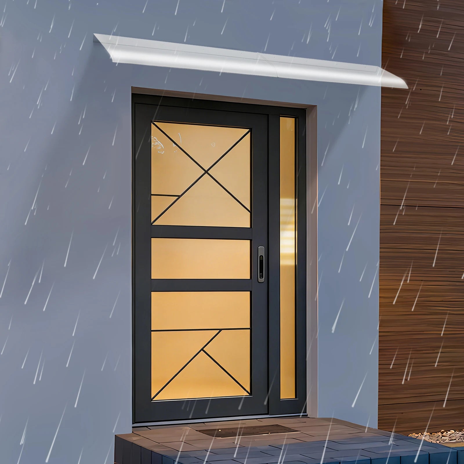 Clear Rain Shelter Cover,PET Rust-Resistant Window Wall Mounted Awning Front Door Canopy,for Entrances,Bike,Gazebos,Balcony