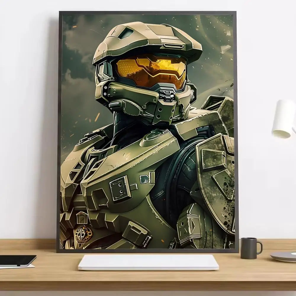 Game H-Halo Cool I-InfiniteS Painting Calligraphy HD Canvas Poster living room bedroom bar aesthetic decoration