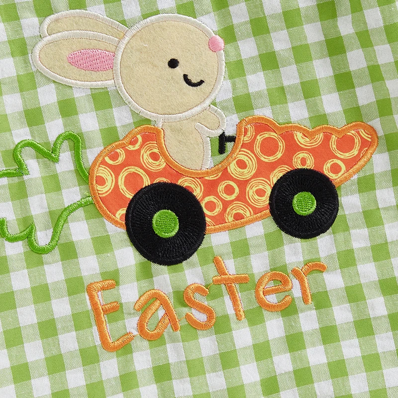 Toddler Girl Easter Dress Floral Print Ruffle Sleeve Romper Bunny Embroidery Skirt Headband 3 Piece Spring Set for Baby Girl