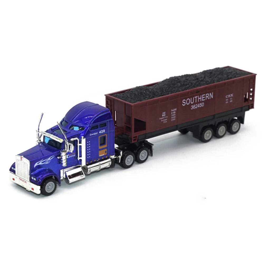 1:50 Large Diecast Alloy Truck Car Model Toys Simulation Oil Truck Tank Container Pull Back Transport Vehicle Model Toy For Kids