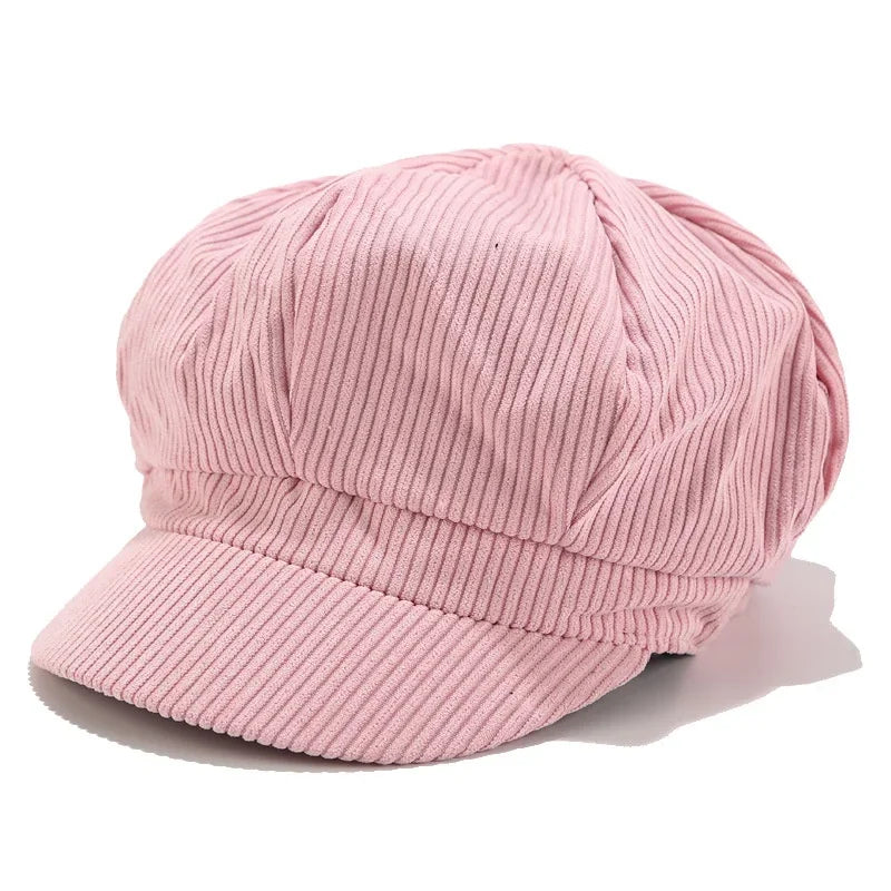 1 Pcs Adjustable Hat Female Leather  Beret for Women Solid Plain Octagonal Newsboy Cap Ladies Casual Wool Girl Painter Autumn