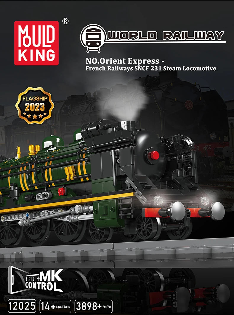 Mould King 12025 Technical Train Toys The Motorized French Railways SNCF 231 Steam Locomotive Building Block Kids Christmas Gift