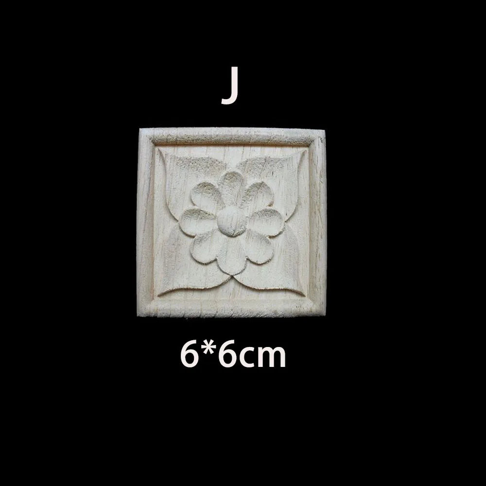 Unique Natural Floral Wood Carved Onlays and Appliques Wood Figurines for Decor Home Decoration Accessories wood furniture decal