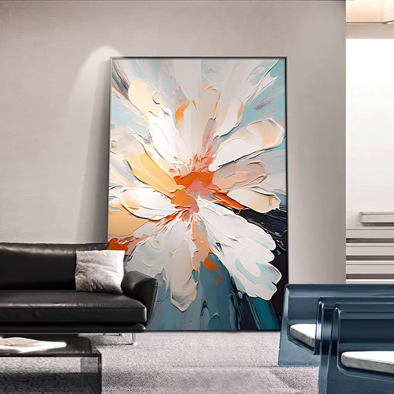 Handmade Oil Paintings for Home Decor, Abstract Pictures, Canvas Flowers, No Frame, Wall Art, Colors, Living Room, Modern