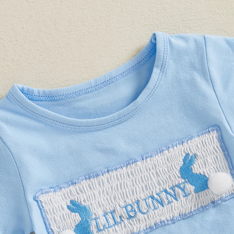 Adorable Baby Girl Easter Outfit Set with Short Sleeve Top and Plaid Shorts - Cute Toddler Spring Clothing Ensemble