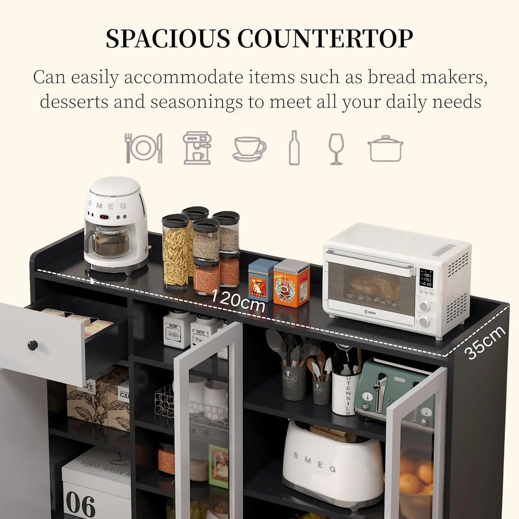 Kitchen Storage Cabinet Buffet Cabinet Coffee Corner Bar Cabinet with Door Functional Cabinet for Kitchen, Dining, Living Room(Z