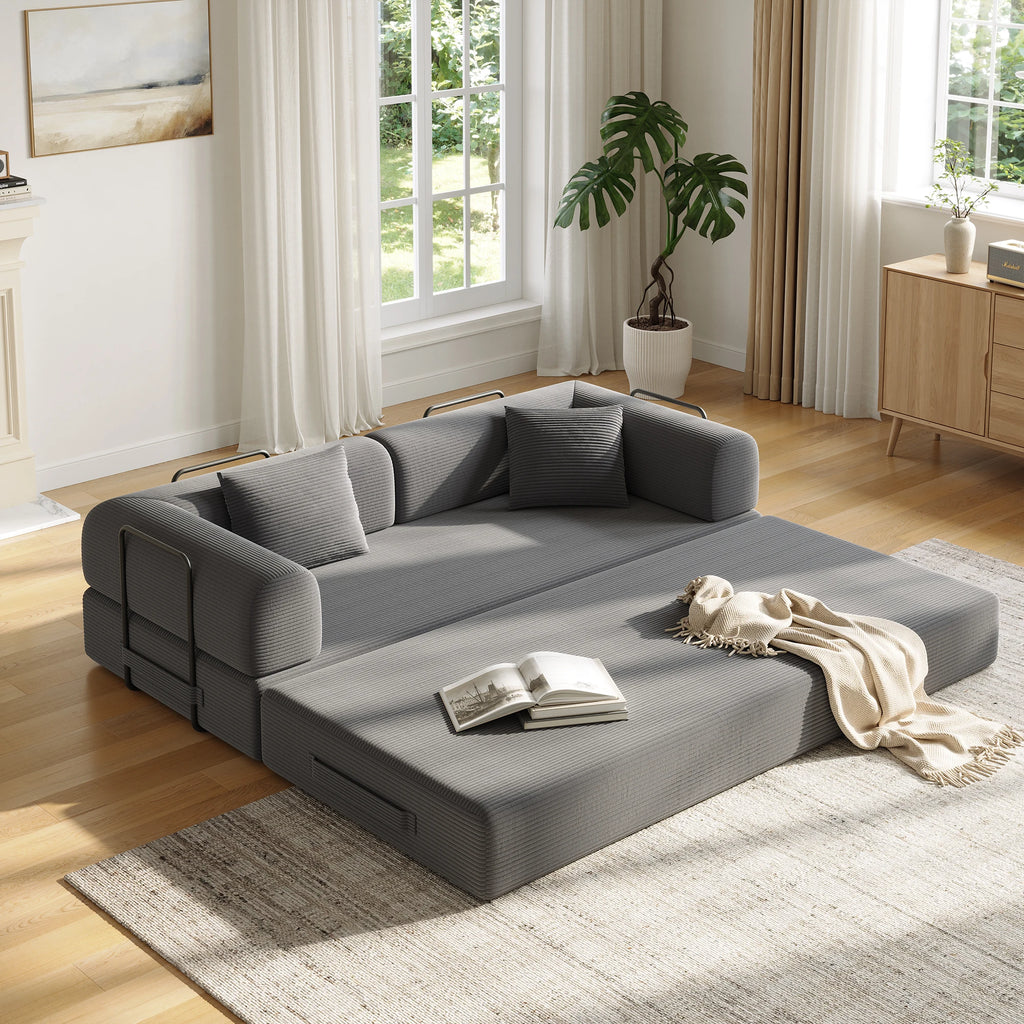 Convertible Floor Sofa Bed with Fixed-Shape Frame,  5-in-1 DIY Combination Modular Sofa,  for Living Room Bedroom Playroom