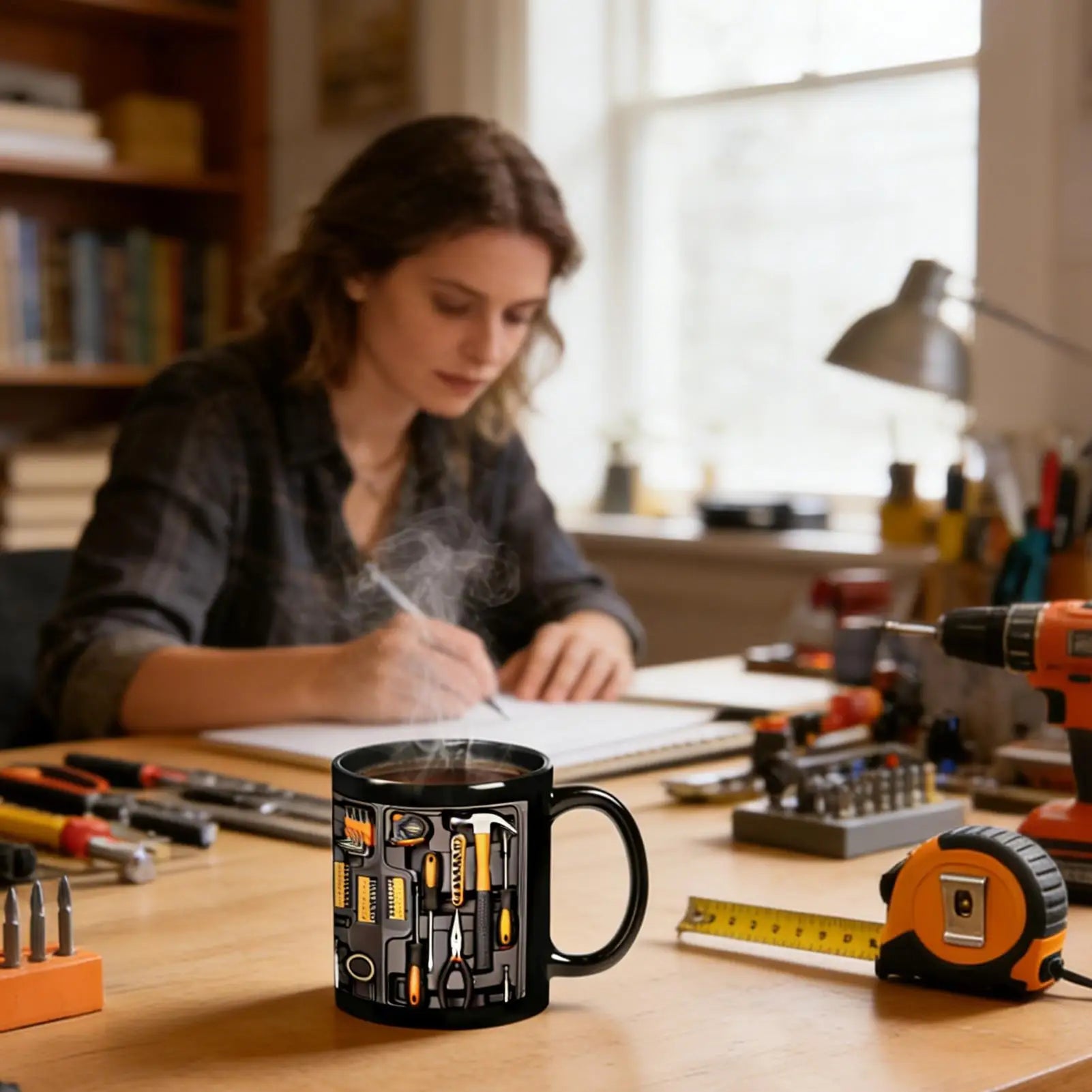 Funny Coffee Mug Toolbox Design Wrench Pattern Mechanic Water Cup Ceramic Sturdy Mechanic Mug Auto/Car Mechanic Gift