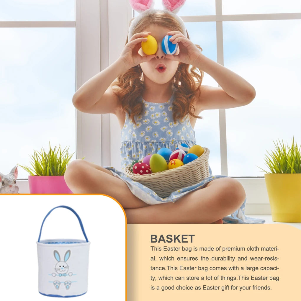Bunny Bag Easter Basket Convenience Holiday Buckets   Kids Supplies Decorative Assorted Patterns Tail Footprint Handle Bags